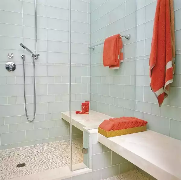 glass tile bathroom