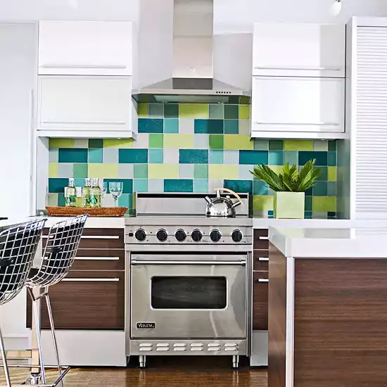 Green backsplash