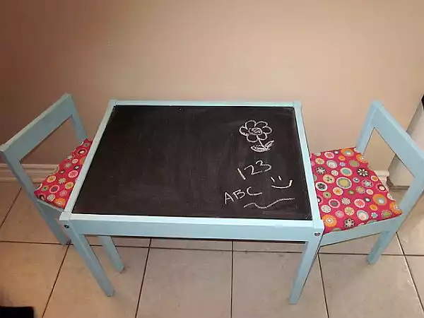 Kids table blackboard