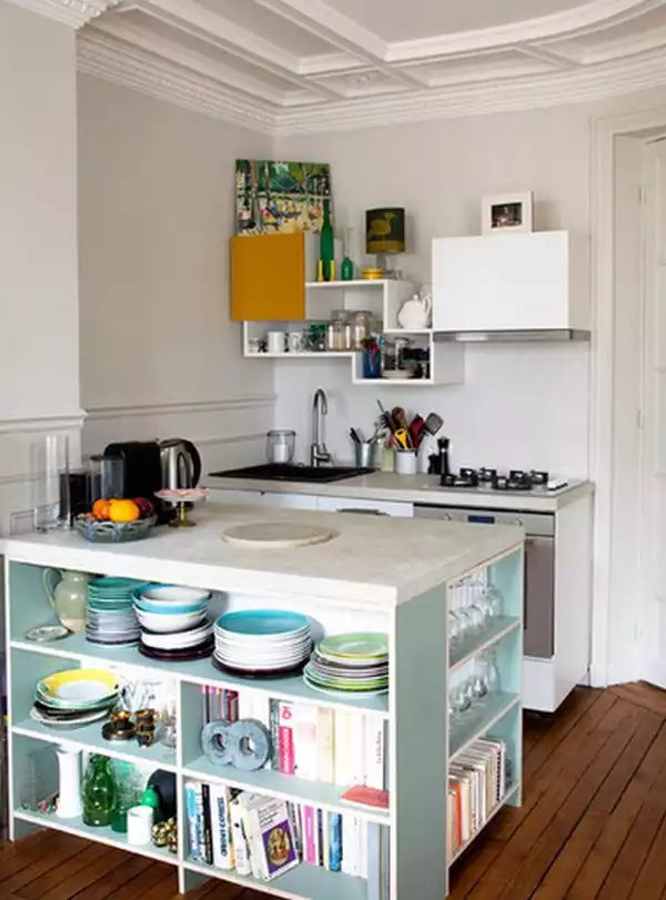 Kitchen island storage for small spaces