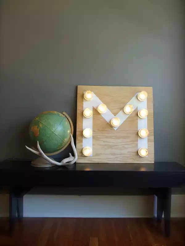 Mason jars monogram lighting