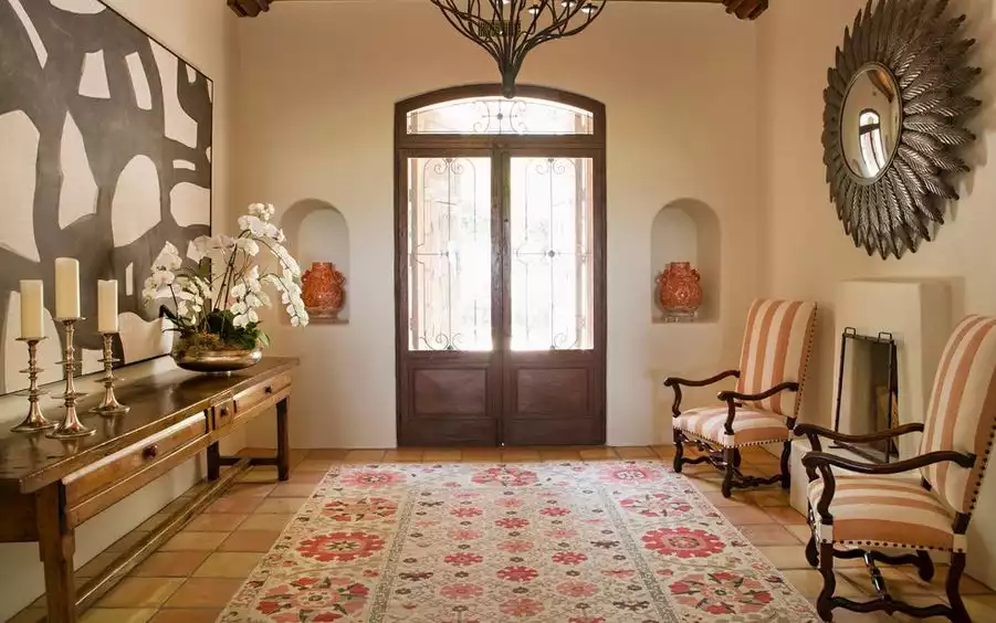Mission style foyer design console table