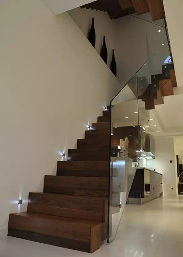 Modern staircase beautiful lights