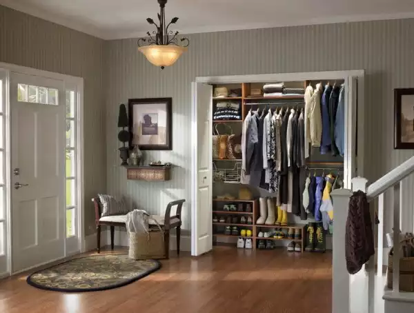 organized closet hall