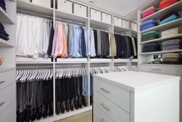 organized closet mens color