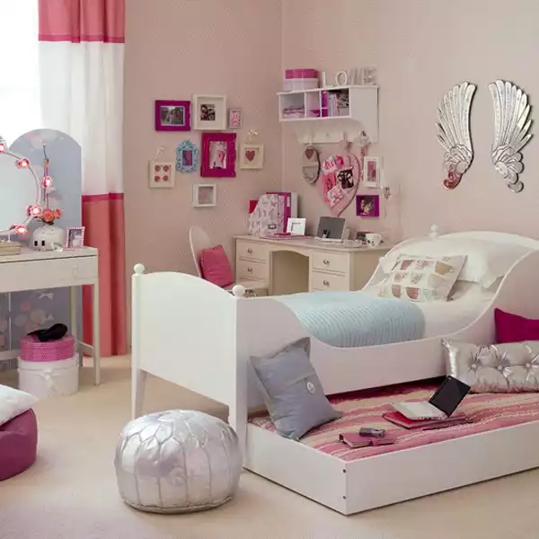 Room for teens girl pink space saving picture