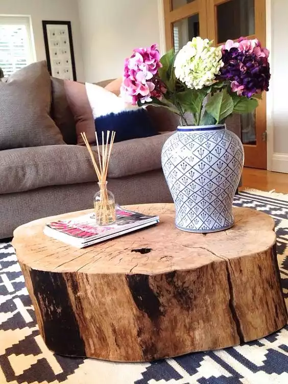 round stump coffee table