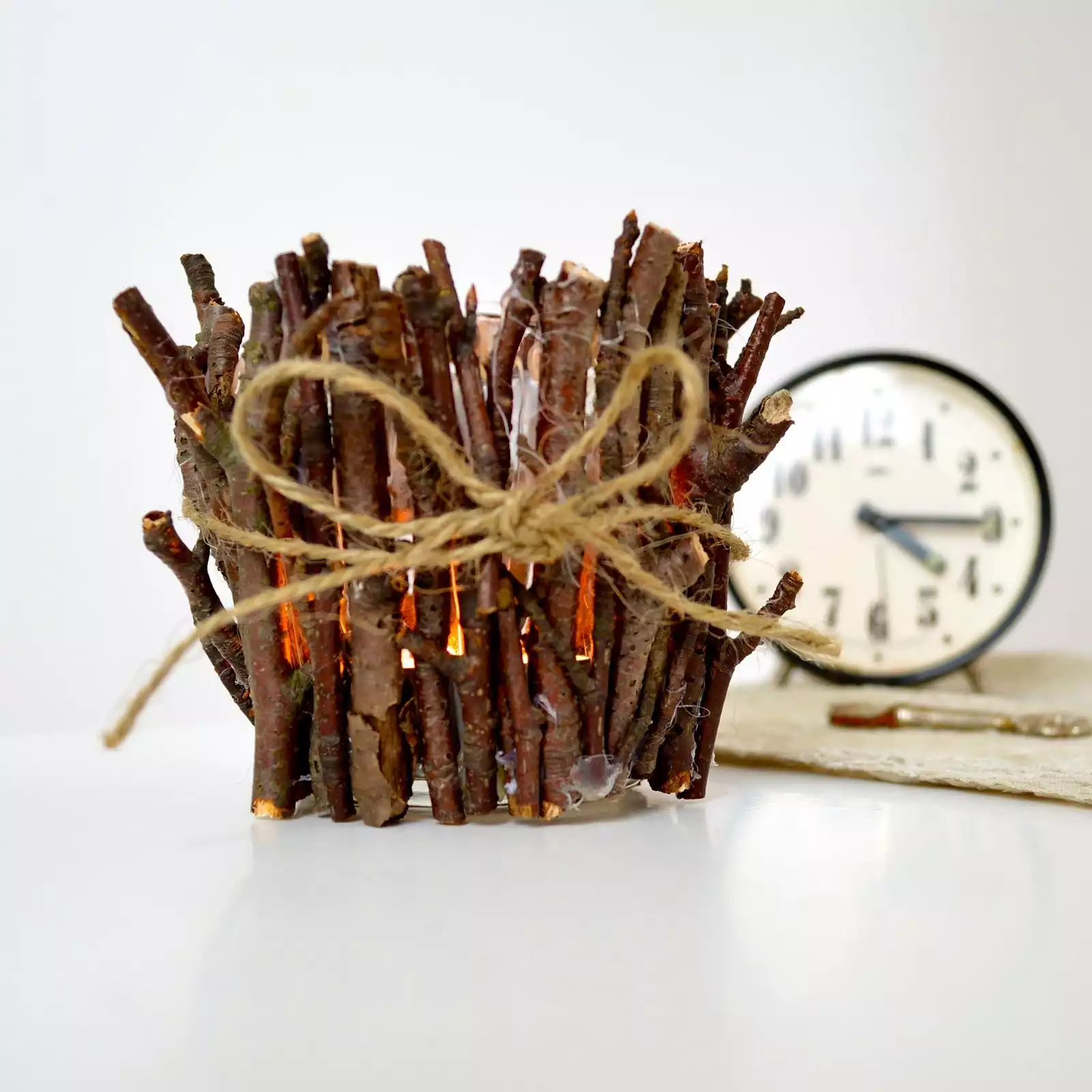 rustic twigs candle holder