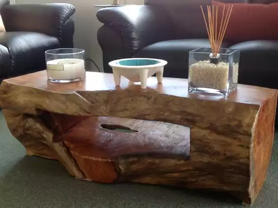 simple log coffee table