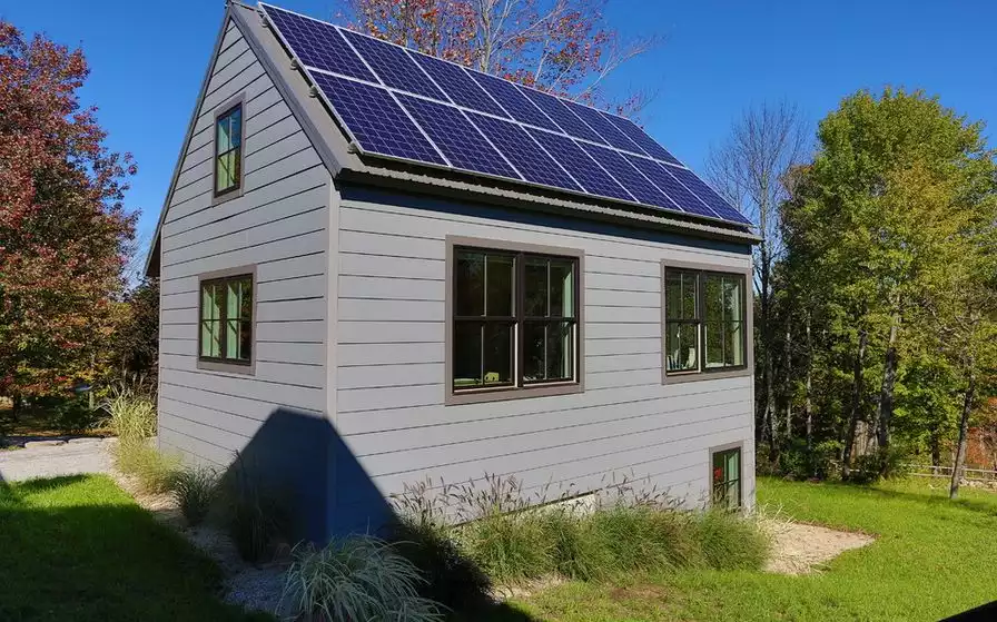 Small cottage house roof top solar panels