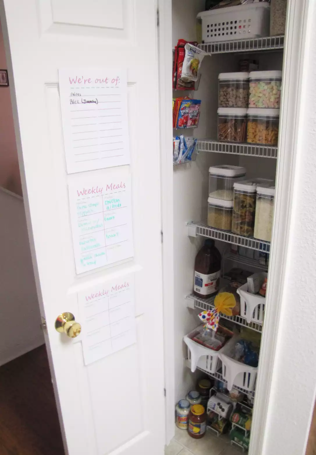 Small pantry organization