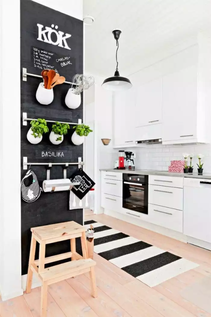 white chalkboard kitchen