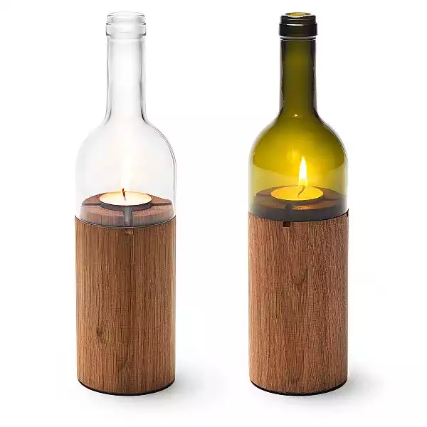 Wine bottle and light holder