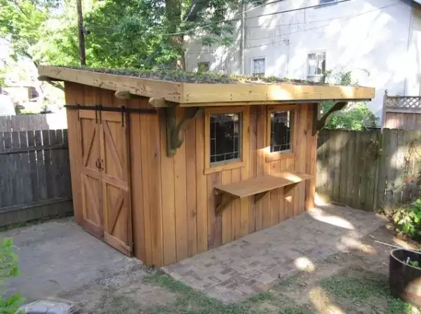 Wood garden shed