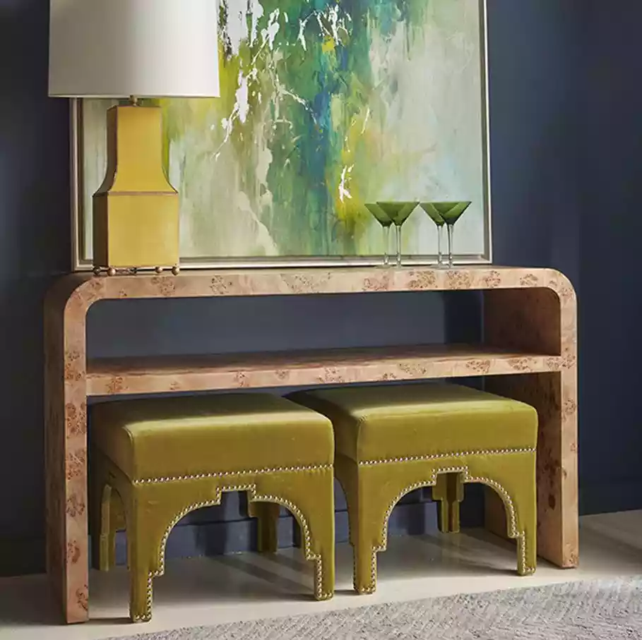 A waterfall console table