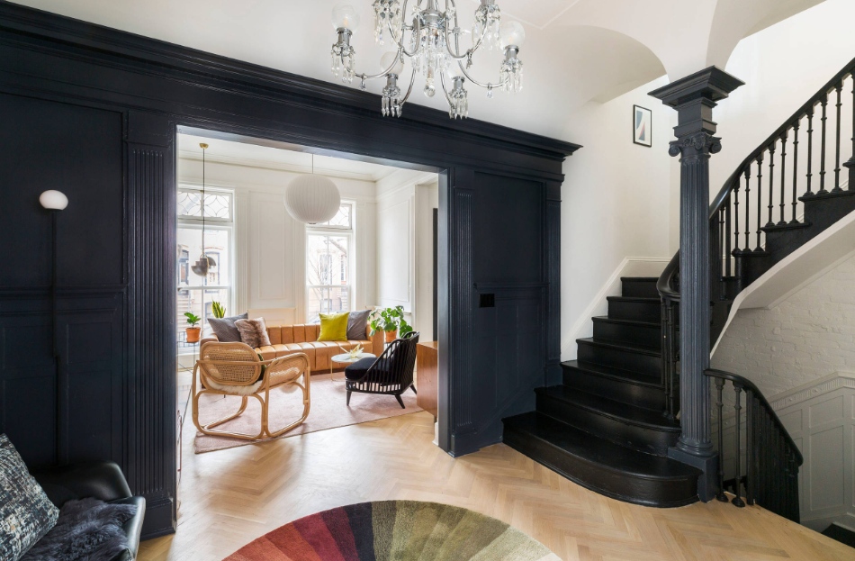 Black entryway decor