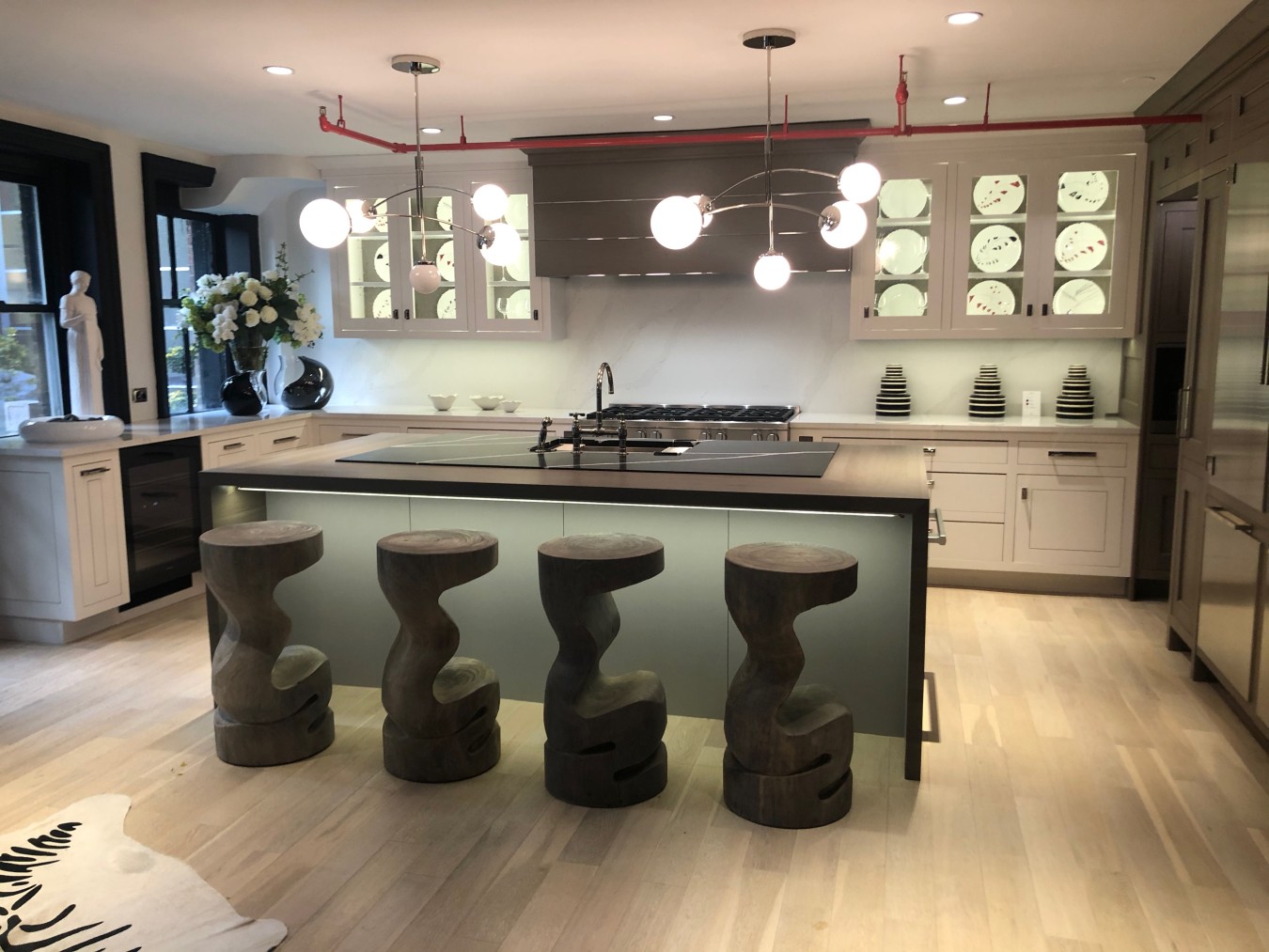 Kitchen island wood stool