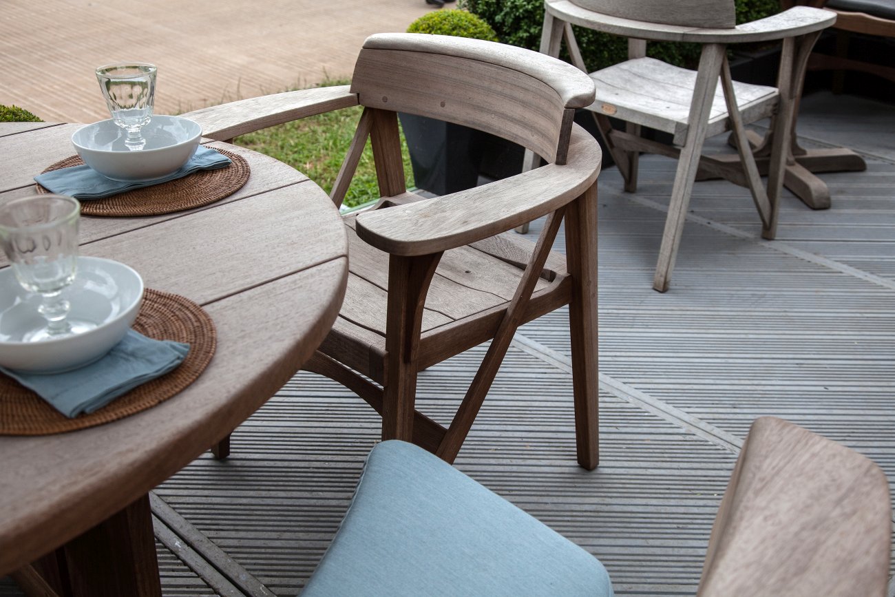 Dining area with modern furniture for outdoor