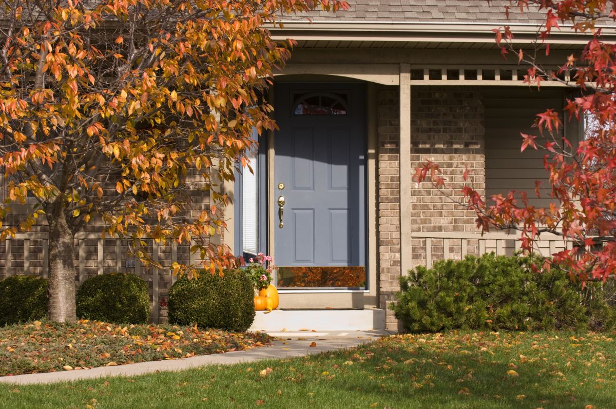 Gray front door