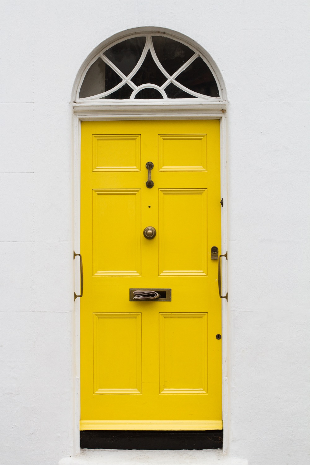 Yellow front door decor